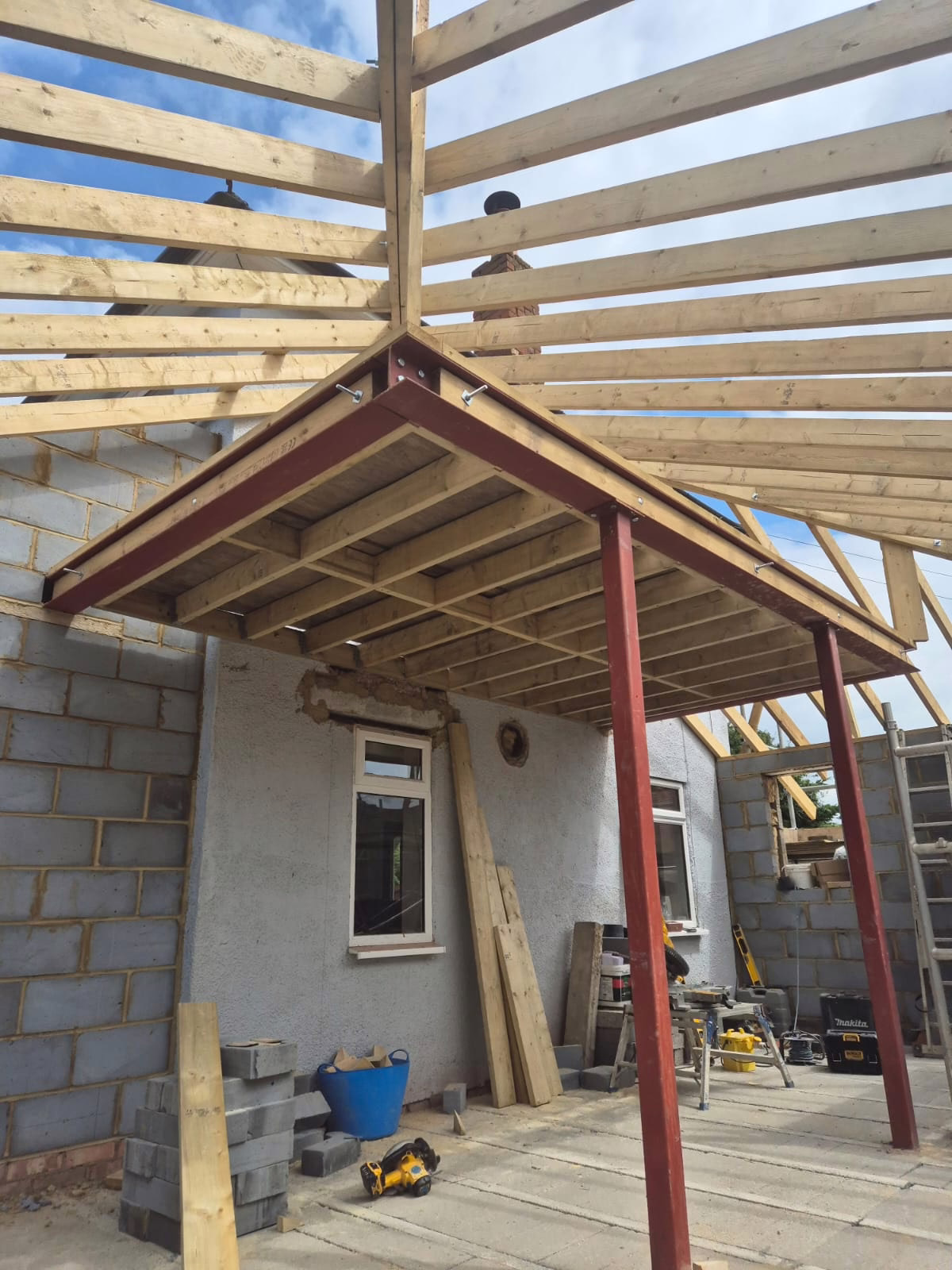 roofing repair in progress