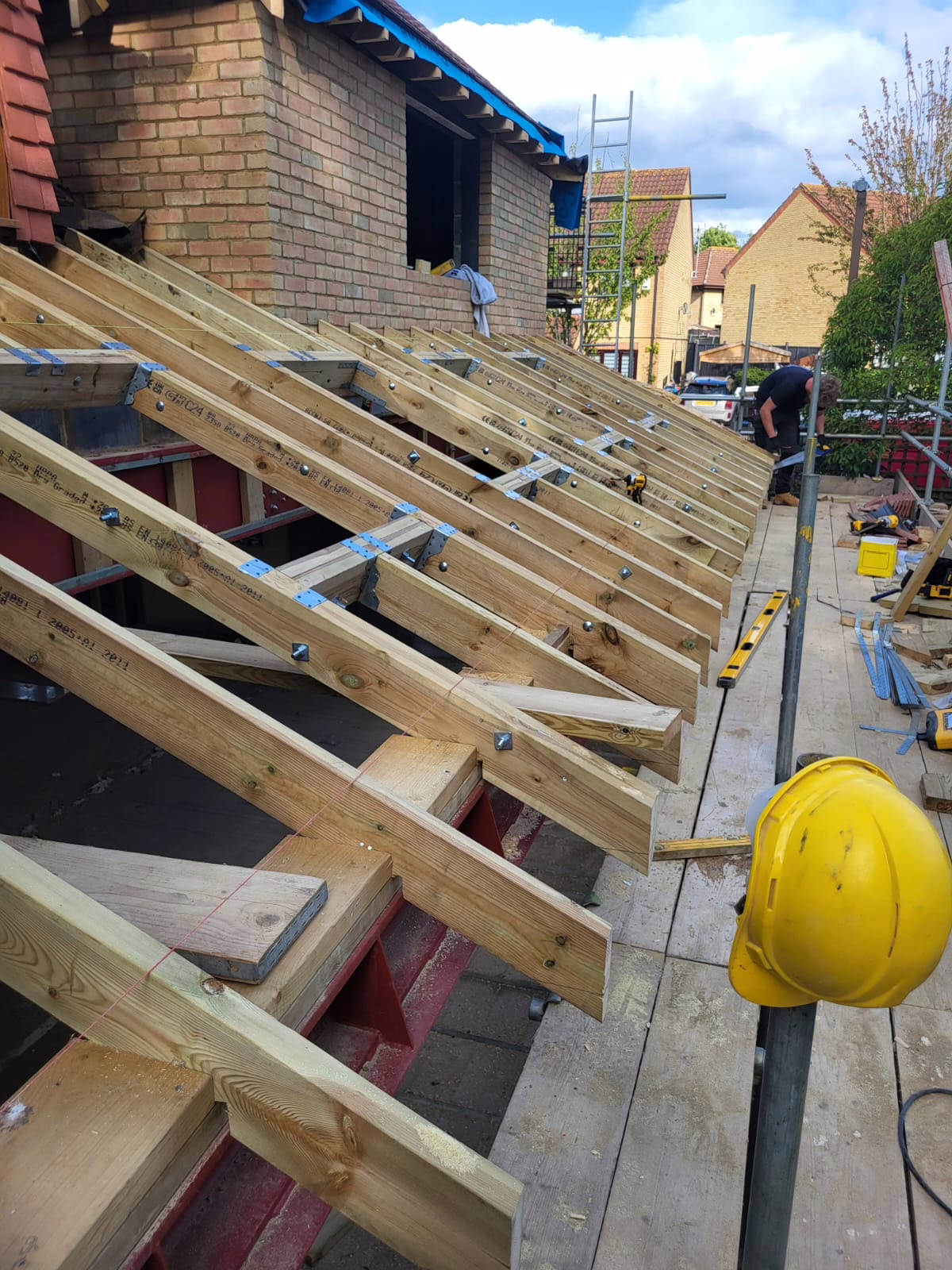 roofing repair in progress